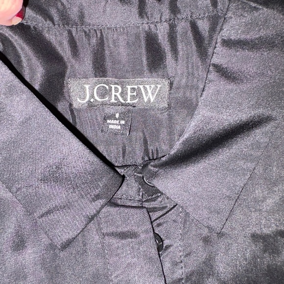 J Crew Button Up Blouse Black Sheer Organza With Camisole NWOT Size 8 - Picture 4 of 5